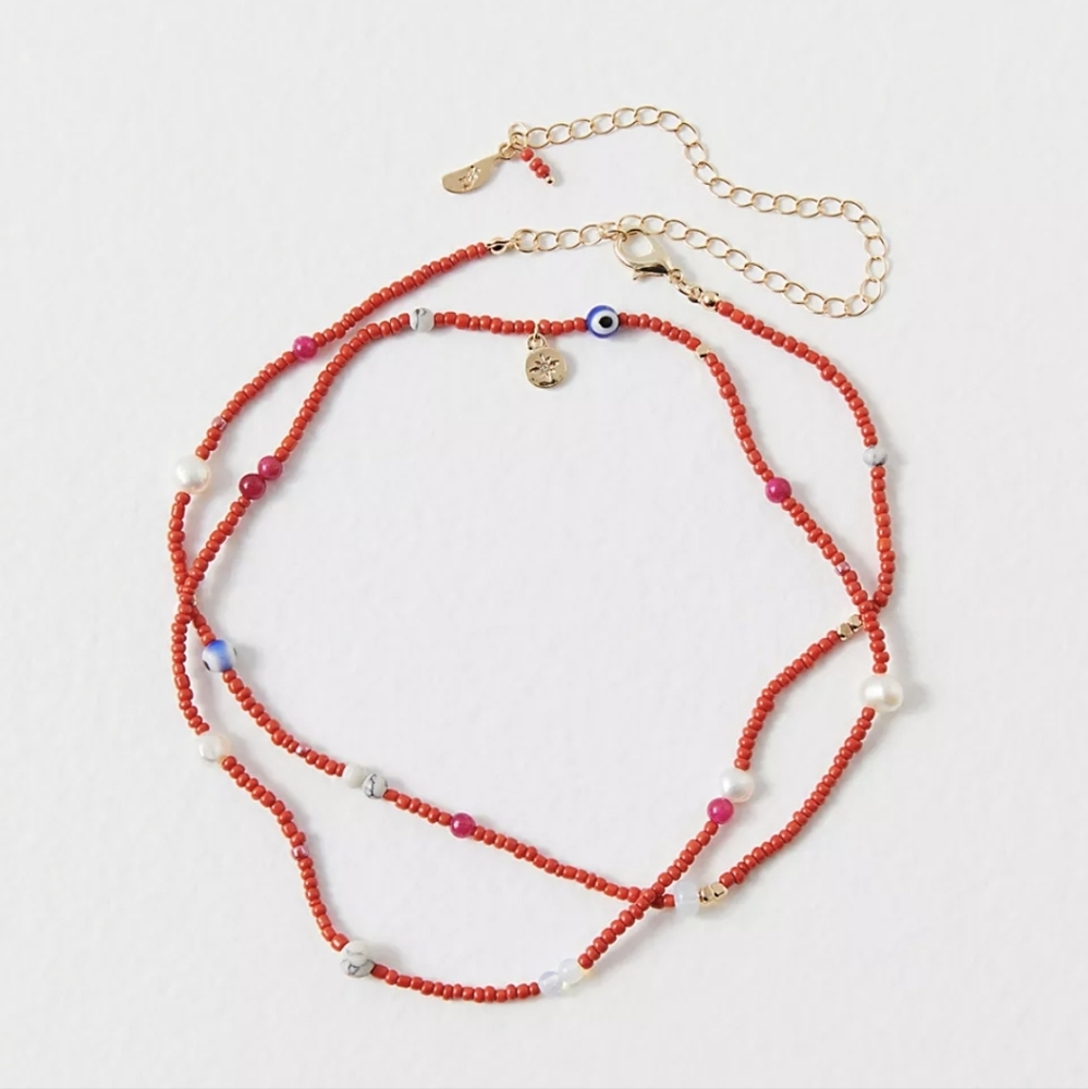 Free People DISCONTINUED Charade Belly Chain DARK RED NWT